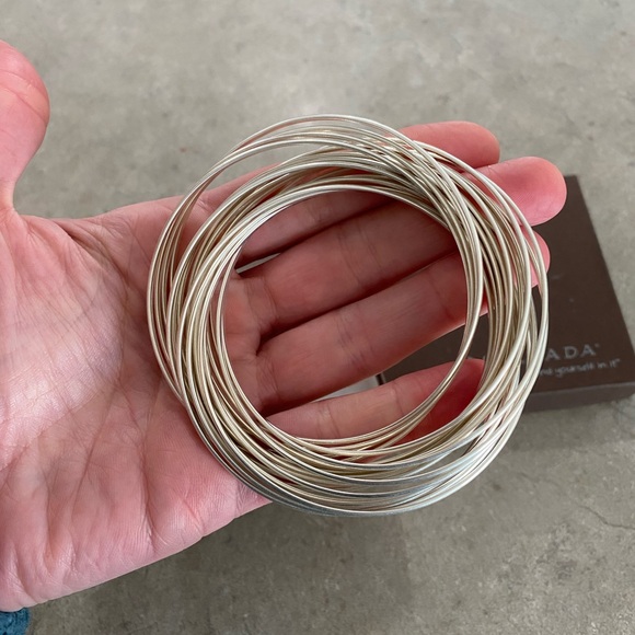 Silpada 21 Bangle Salute .925 Sterling Silver Interlocking Bracelet Set - Picture 2 of 3